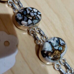 Sterling Silver Copper Turquoise Bracelet
